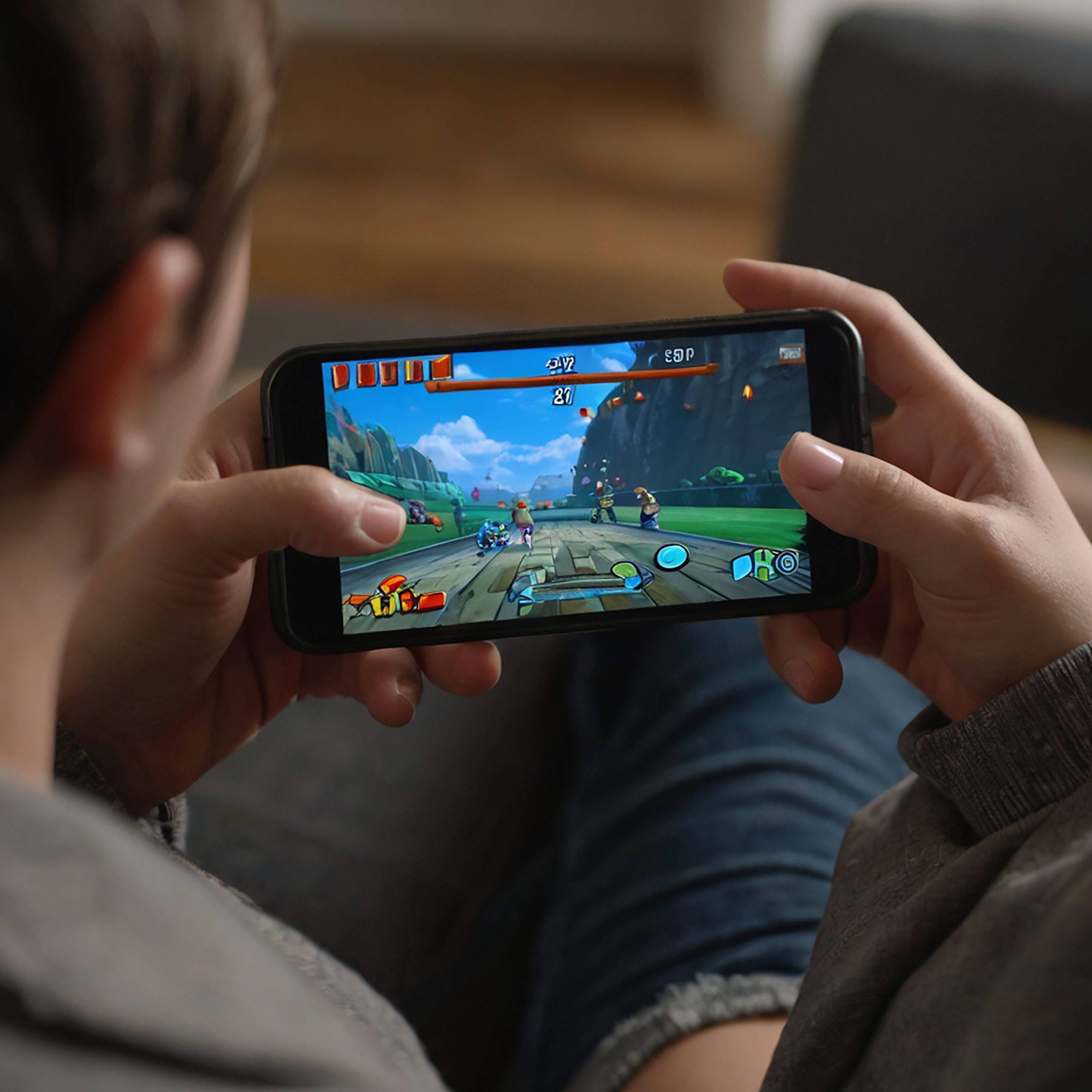 creative Boy Is Playing Game His Phone Scaled